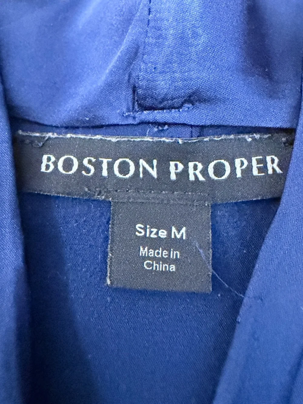 Boston Proper Navy Draped Cowl Neck Sleeveless Blouse - Picture 3 of 7